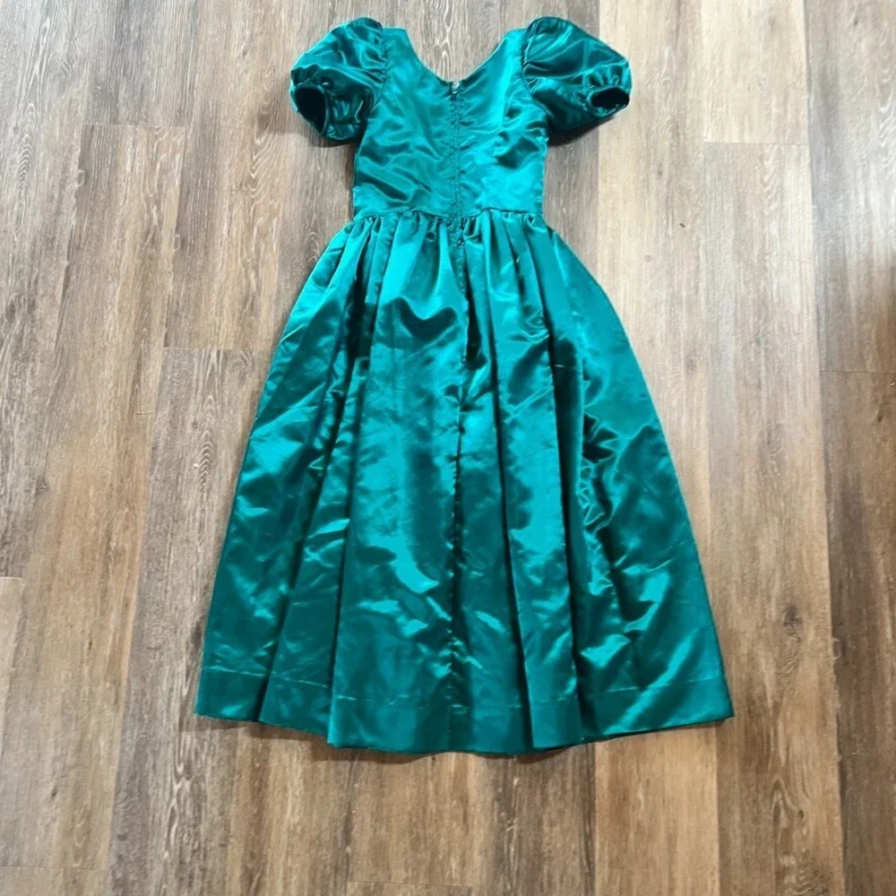 Girl's Size 10/12 Green Satin Dress 💚 Youth Theater Costume Cosplay‎ Fairycore